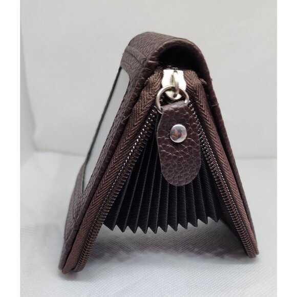 Mini Credit Card Case - Multi Card Slot Card Holder Wallet with ID Window Brown - Picture 4 of 13